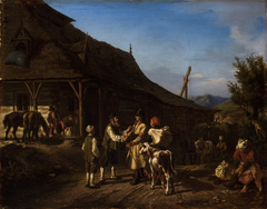 Scene in Front of an Inn by Wilhelm Leopolski