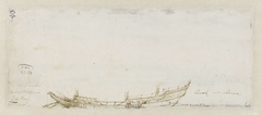 Schets van een scheepsromp by Abraham de Verwer