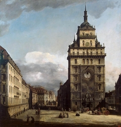 Square with the Kreuz Kirche in Dresden by Bernardo Bellotto