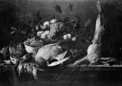 Still Life of Fruit and Game by Pieter van Overschie