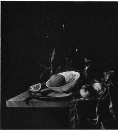 Still life with an orange in a Wan-Li kraak porcelain bowl
