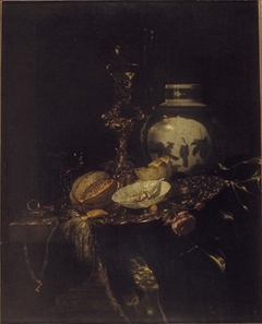 Still Life with Bekerschroef, Rummer and Covered Porcelain Pot by Willem Kalf