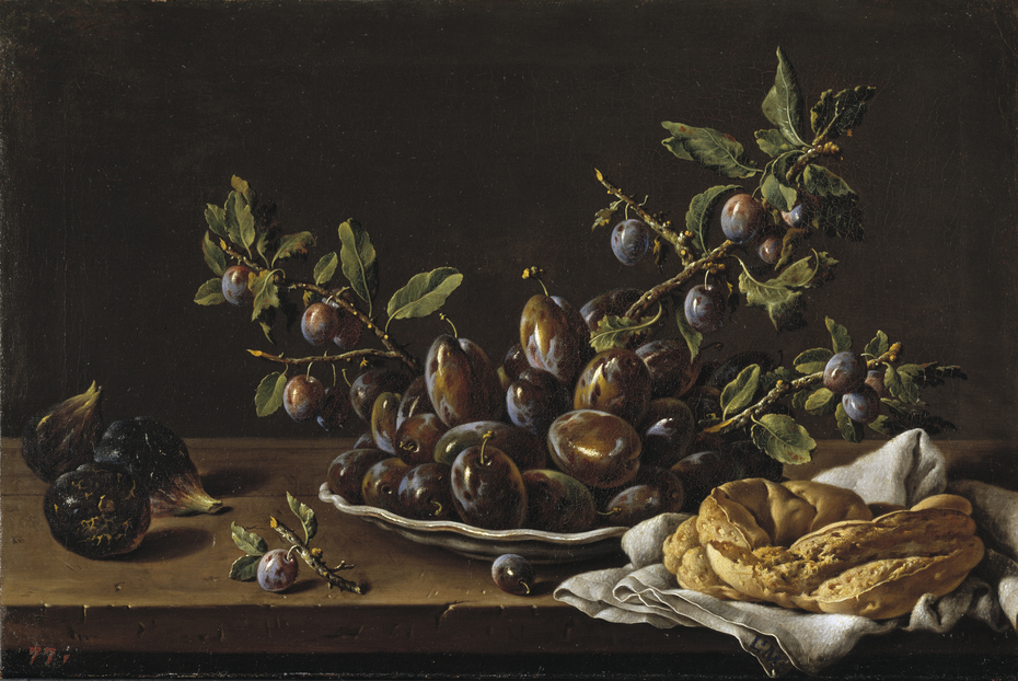 Still Life with Plums Figs and Bread