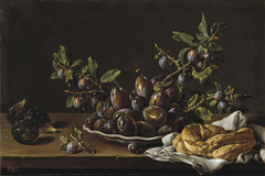 Still Life with Plums Figs and Bread by Luis Egidio Meléndez