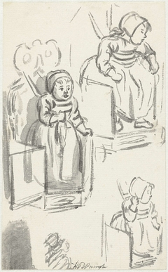 Studies van een kind in een kinderstoel by Hendrik van der Burgh