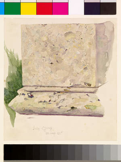Study of a Stone Base at Stody Church, Norfolk - Stone Base With Grass Growing To The Left. by Frederick Sandys