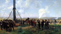 The artillery battle at Plevna. The battery of siege guns on the Grand Duke Mount.