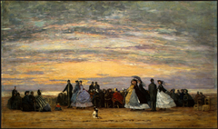 The Beach at Villerville by Eugène Boudin