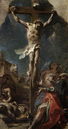 The Crucifixion with St Roch and St Sebastian by Carlo Carlone