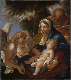 The Holy Family with Angels by Sebastiano Ricci