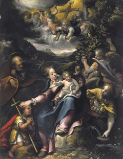 The Holy Family with the Infant Saint John the Baptist in a Landscape by Denys Calvaert