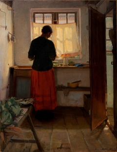 The maid in the kitchen by Anna Ancher
