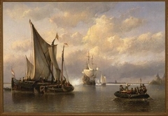 The Merwede River with the Flight of Hugo Grotius by Anthonie Waldorp
