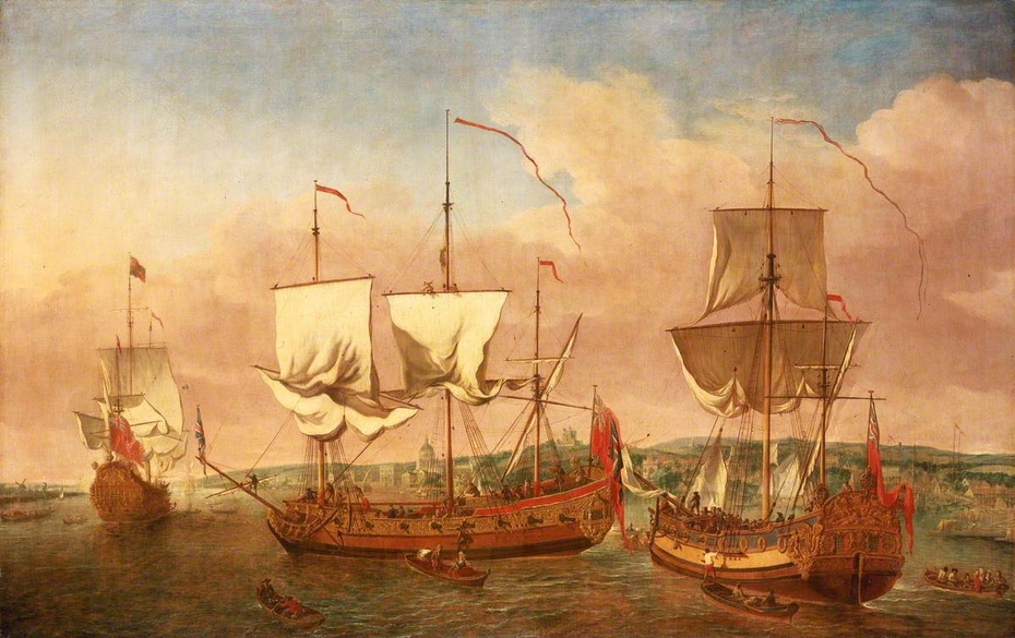 The 'Peregrine' and other royal yachts off Greenwich, circa 1710