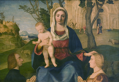 The Virgin and Child with a Male and a Female Donor