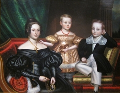 The Willard Family (Frances Adeline Whitman Willard, Frances Adeline Willard, Henry Haskell Willard Jr., and Henry Haskell Willard Sr., in Miniature Portrait) by Anonymous