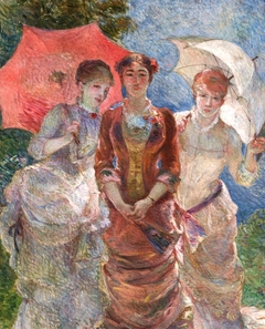 Three Women with Parasols by Marie Bracquemond