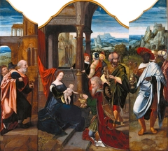 Triptych with the Adoration of the Magi by Master of the Female Half-Lengths