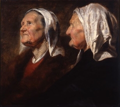 Two studies of the head of an old woman by Jacob Jordaens