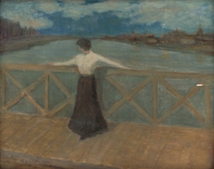Žena na moste by Karol Pongrácz