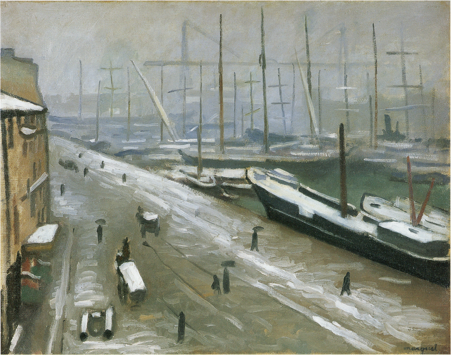 View of Marseille Harbor in Winter