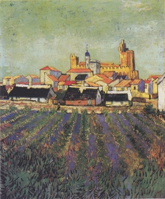 View to Saintes-Maries-de-la-Mer by Vincent van Gogh
