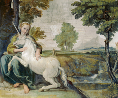 Virgin and Unicorn (A Virgin with a Unicorn) by Domenichino