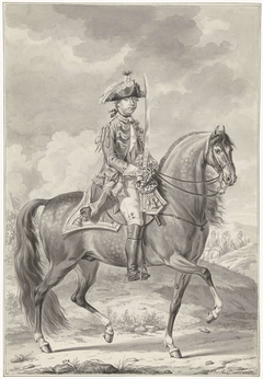 Willem V, prins van Oranje-Nassau, te paard by Tethart Philip Christian Haag