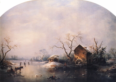 Winter Scene by Régis François Gignoux