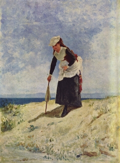 Woman on the sand by Giuseppe De Nittis