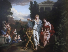 Women sacrificing to Janus by Johan Danckerts