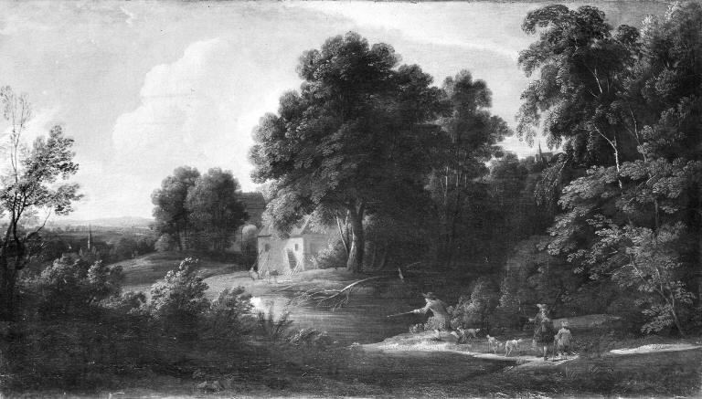 Wooded Landscape with Hunters