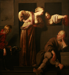 Xantippe Dousing Socrates by Reyer van Blommendael