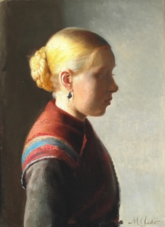 Young woman. by Michael Peter Ancher