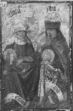 Zweiter Kirchheimer Sippenaltar: Esmeria und Afra mit Elisabeth und Eliud by Master of Kirchheim