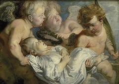 A dead Child carried to Heaven by Angels