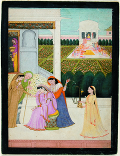 A lady disconsolate, while the others play Holi by Anonymous