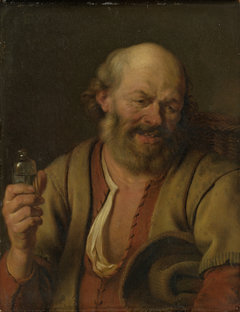 A man with a drinking vial