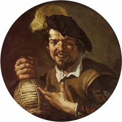 A Man with a Wine Flask by possibly Dirck van Baburen