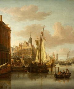 A View of Amsterdam, with the Oude Schans Canal and the Montelbaans Tower by Jacobus Storck