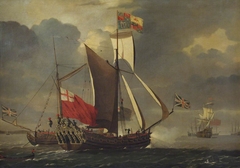 A yacht flying the Royal Standard