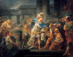 Alexander cuts the Gordian Knot by Jean-Simon Berthélemy