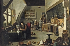 An alchemist in his workshop