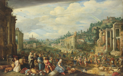 Ansicht des Campo Vaccino in Rom (Aufbruch der Israeliten aus Ägypten)