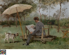 Armand Heins Painting Outdoors by Théo van Rysselberghe