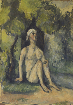 Baigneur assis au bord de l'eau by Paul Cézanne