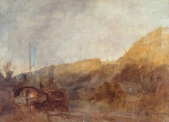 Barge on the River, Sunset by J. M. W. Turner