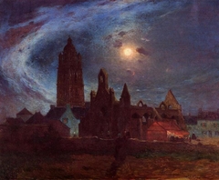 Bourg-de-Batz Church under the Moon