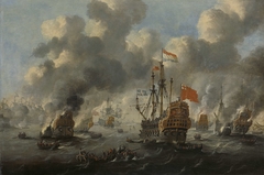 Burning of the English Fleet at Chatham, 20 June 1667 (Raid on the Medway) by Peter van de Velde