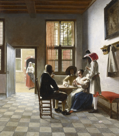 Cardplayers in a Sunlit Room by Pieter de Hooch